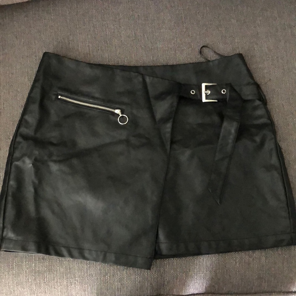 Faux leather skirt